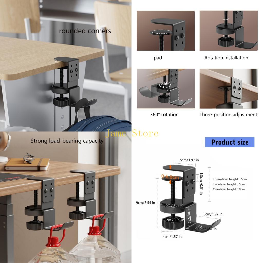 Headphone Stand Desk - LX0B Heavy Duty 360°Swivel Hook Clamp