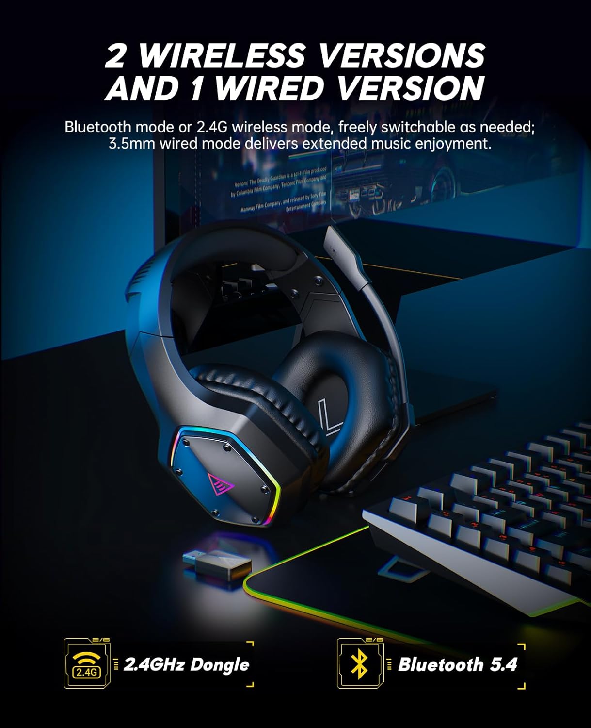 2.4GHz Wireless Gaming Headset - Gaming Headset Rgb avis et prix
