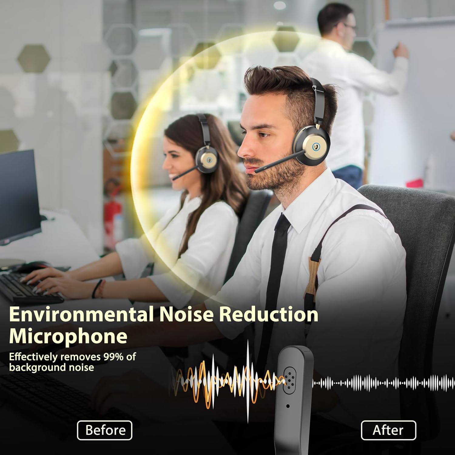 Wireless Headset with Mic, Noi - Noise Cancelling Headphone avis et prix