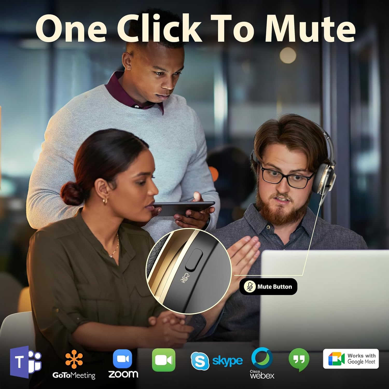 Wireless Headset with Mic, Noi - Noise Cancelling Headphone avis et prix