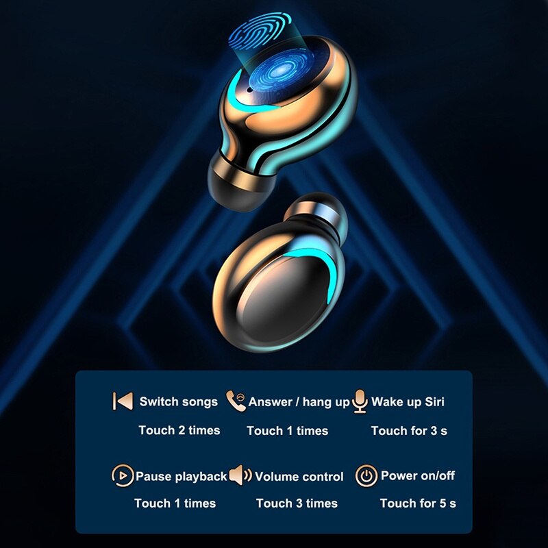 F9 Wireless Headphone TWS Blue - Wireless Earbuds Tws avis et prix