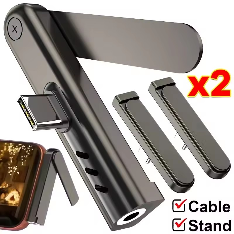 2/1PCS Portable USB C To 3.5mm - Headphone Stand Desk avis et prix