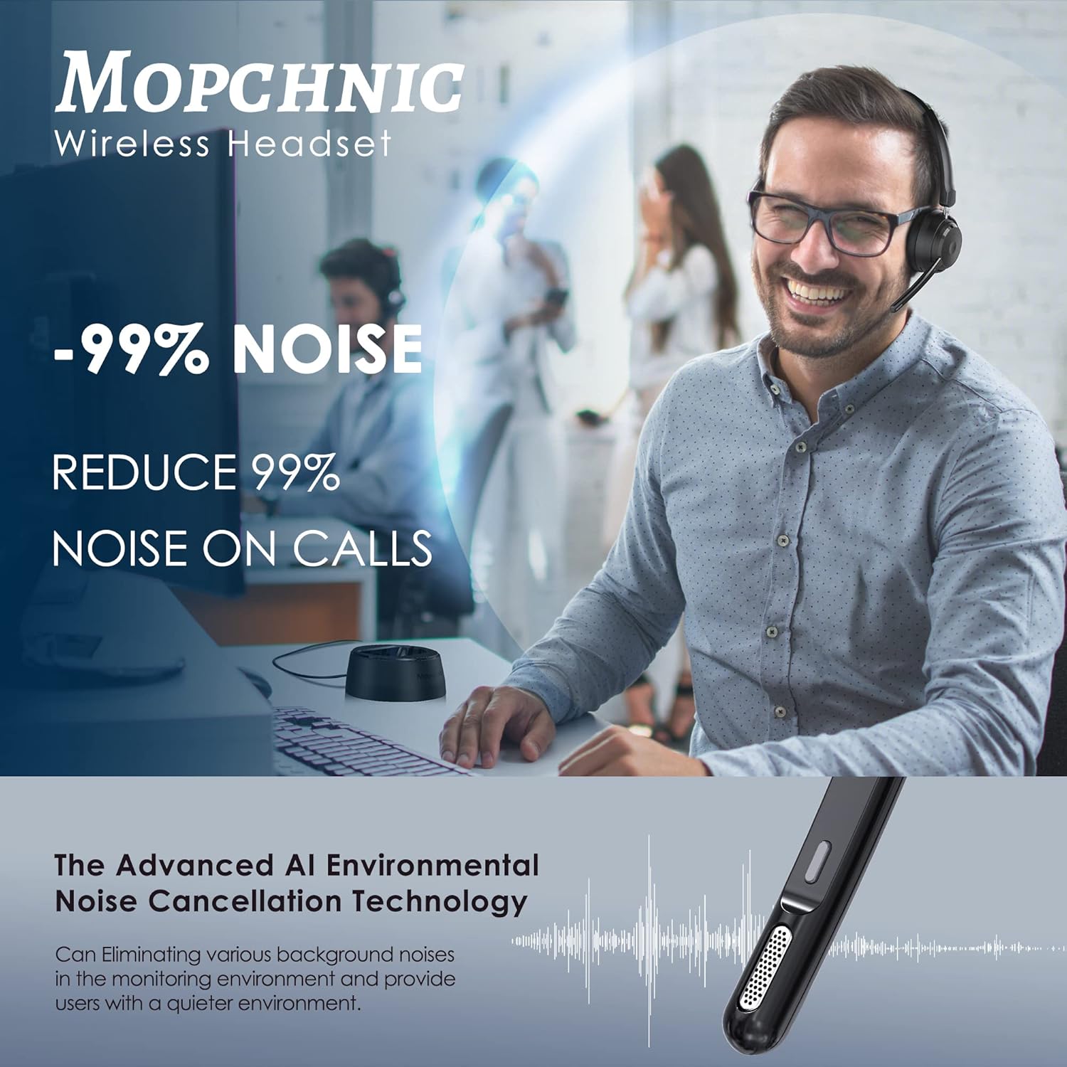 Wireless Bluetooth Headset wit - Noise Cancelling Headphone avis et prix