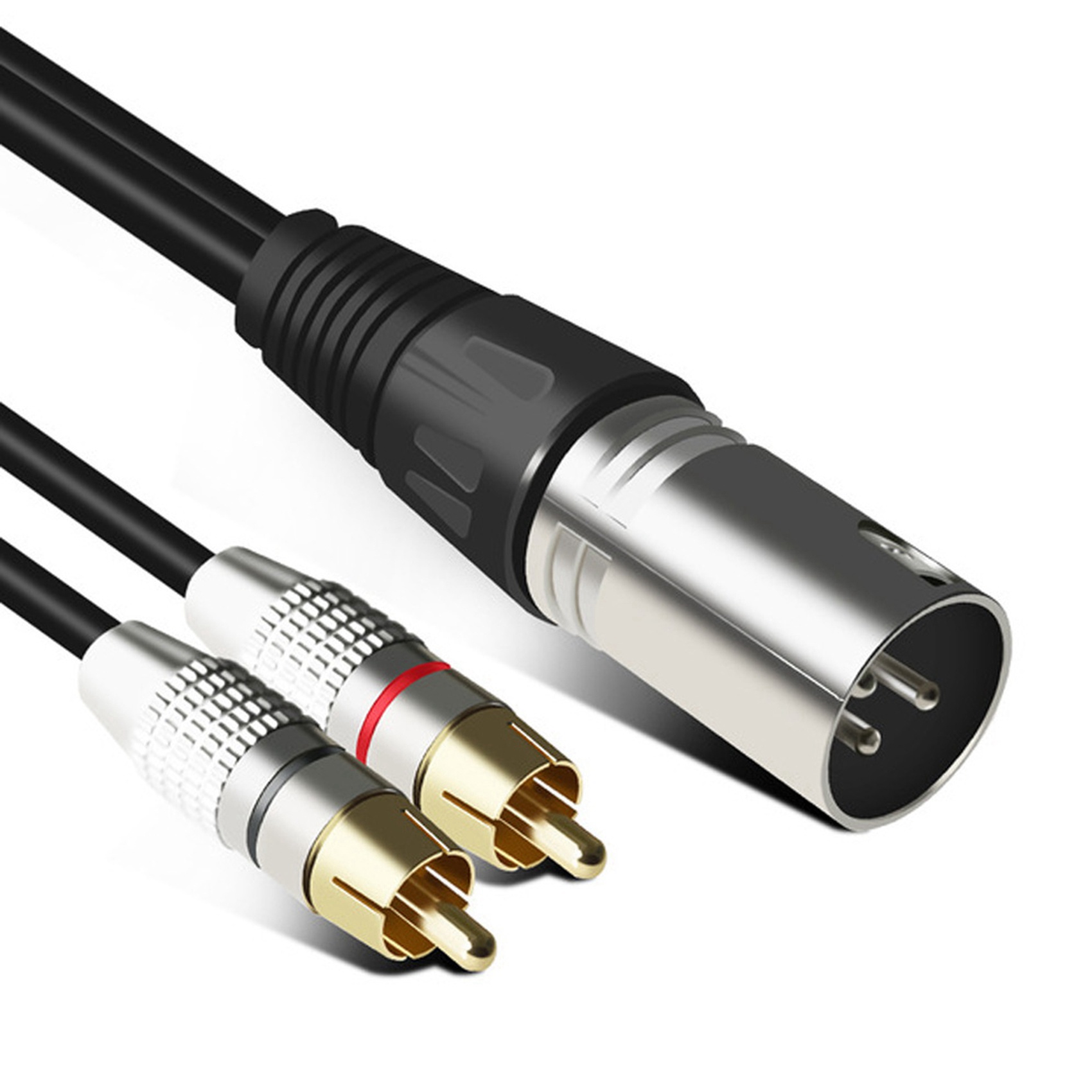 1 XLR Male to 2 RCA Male Plug  - Audio Splitter Y avis et prix