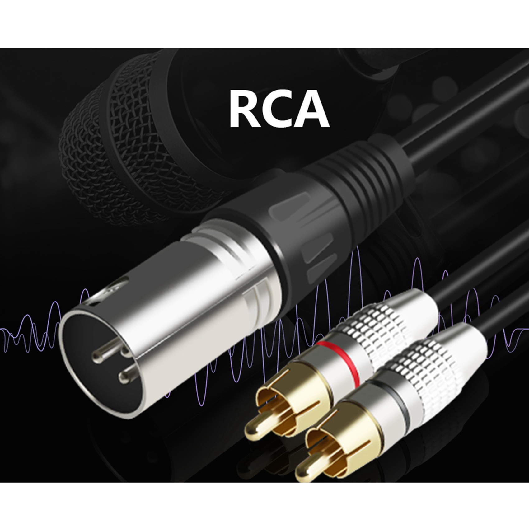1 XLR Male to 2 RCA Male Plug  - Audio Splitter Y avis et prix