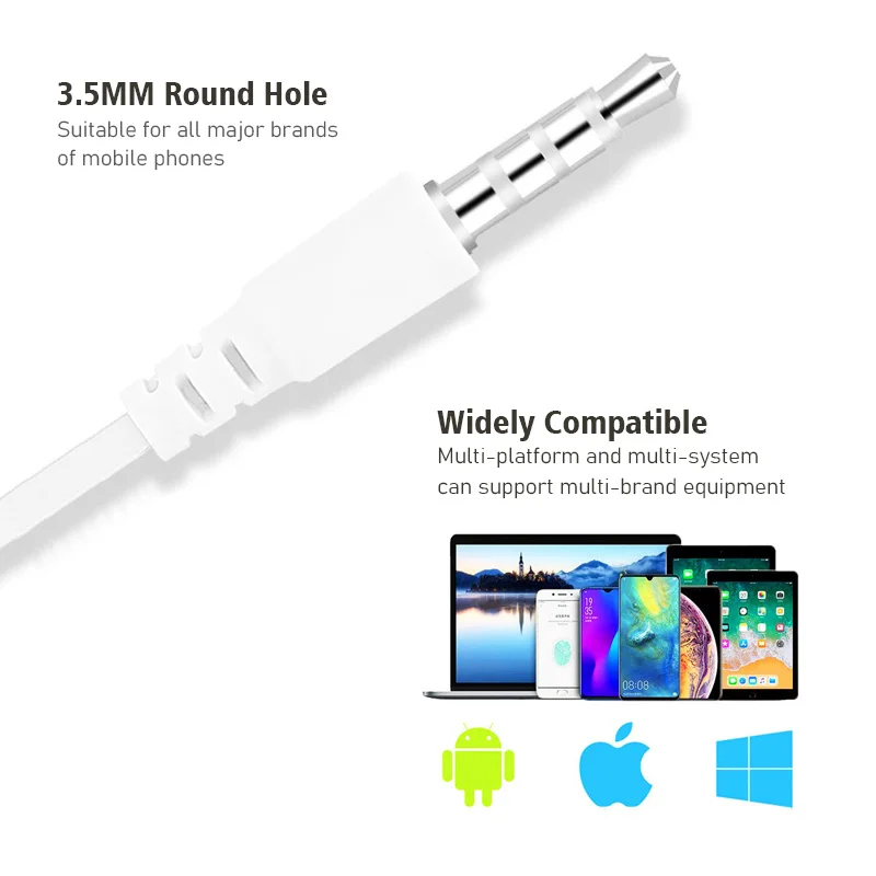 1/2/3/4Pcs Universal 3.5mm Ste - Wired Earphone Mic avis et prix