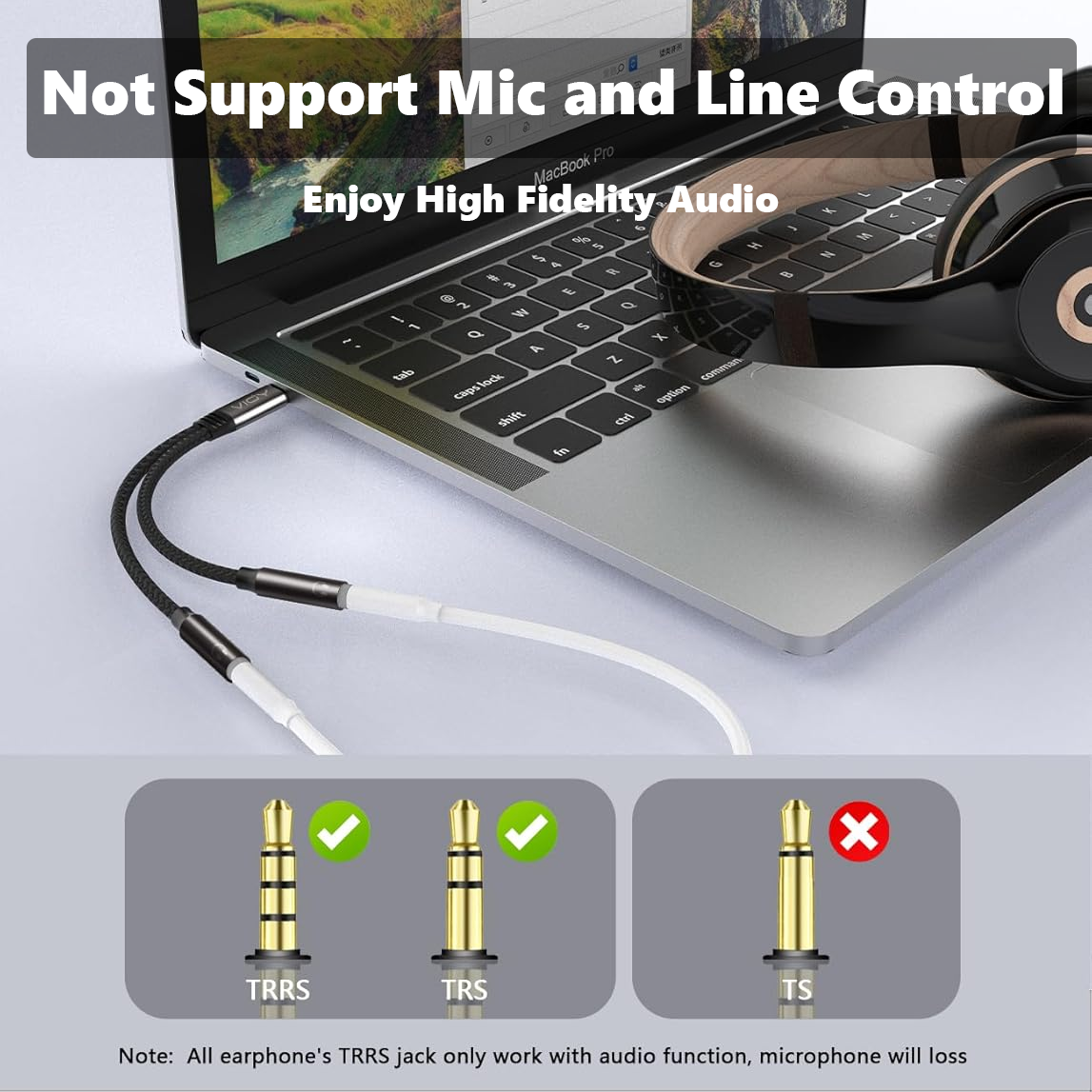 USB C To Dual 3.5mm Female Hea - Earphone Splitter Jack avis et prix
