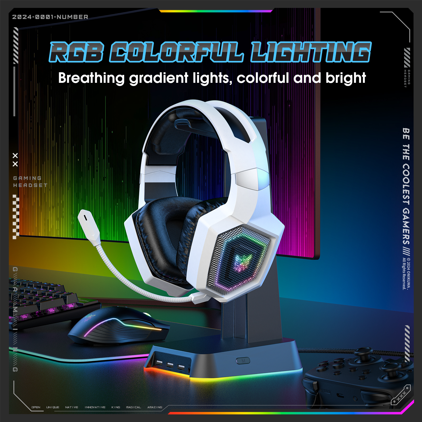 ONIKUMA 2.4GHz Wireless Gaming - Gaming Headset Rgb avis et prix