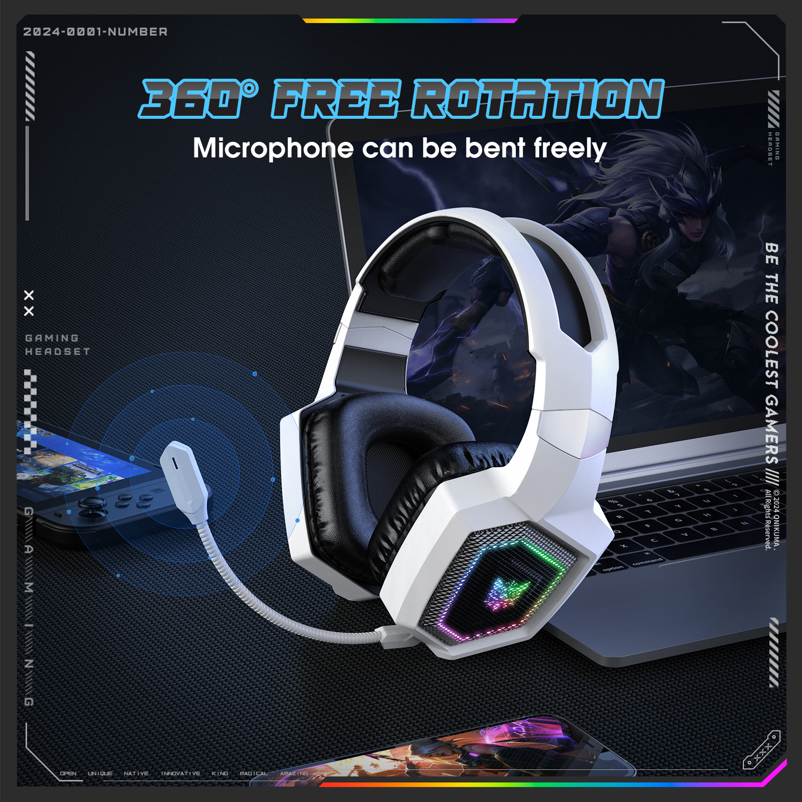 ONIKUMA 2.4GHz Wireless Gaming - Gaming Headset Rgb avis et prix