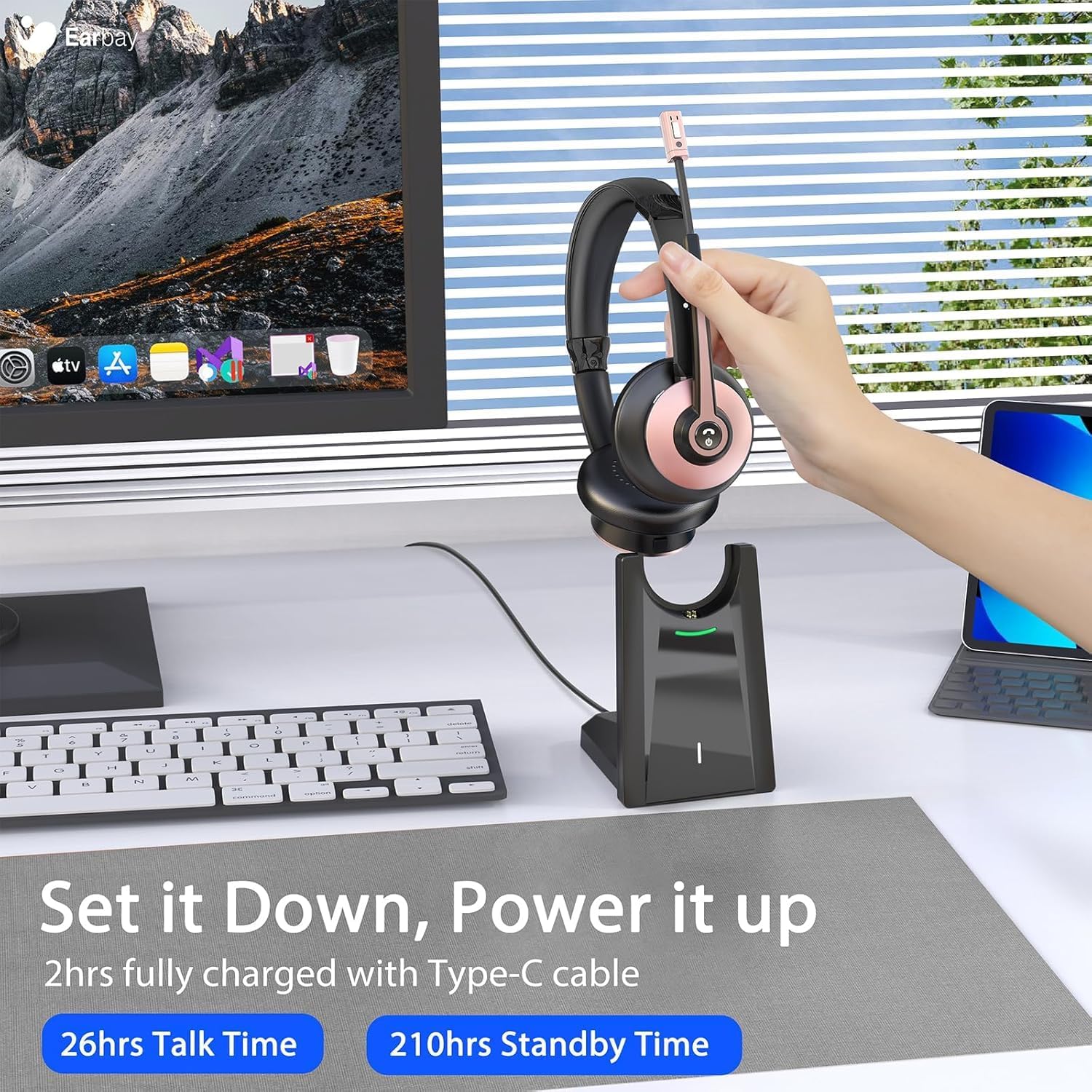 Wireless Headset with Mic, Noi - Noise Cancelling Headphone avis et prix