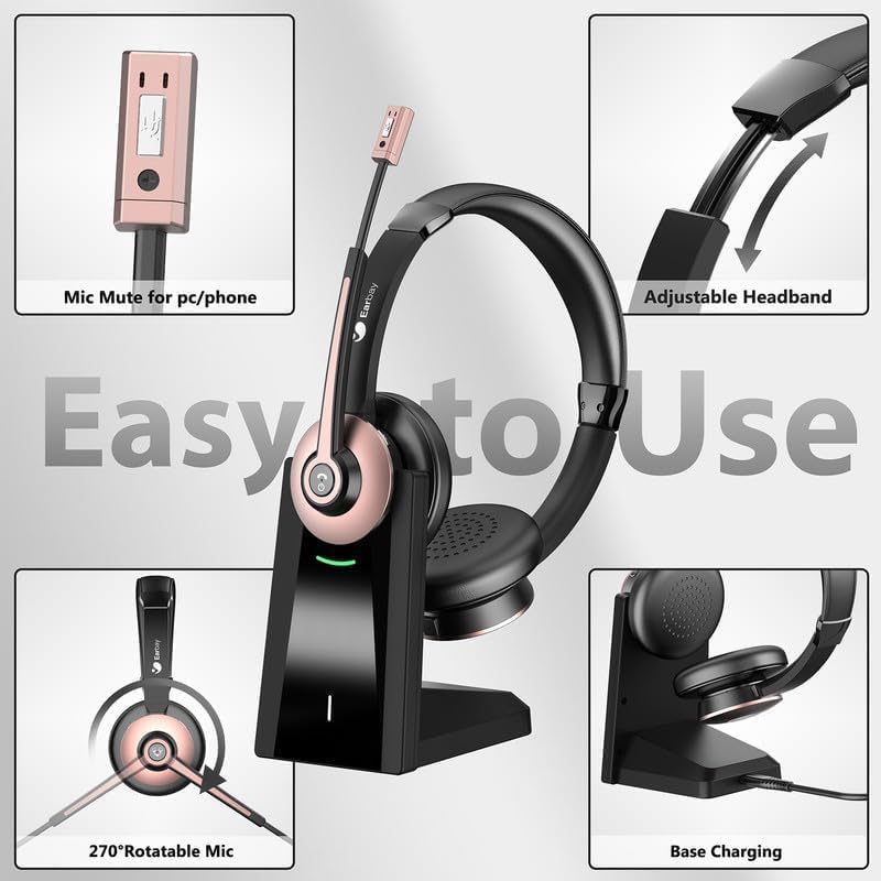 Wireless Headset with Mic, Noi - Noise Cancelling Headphone avis et prix