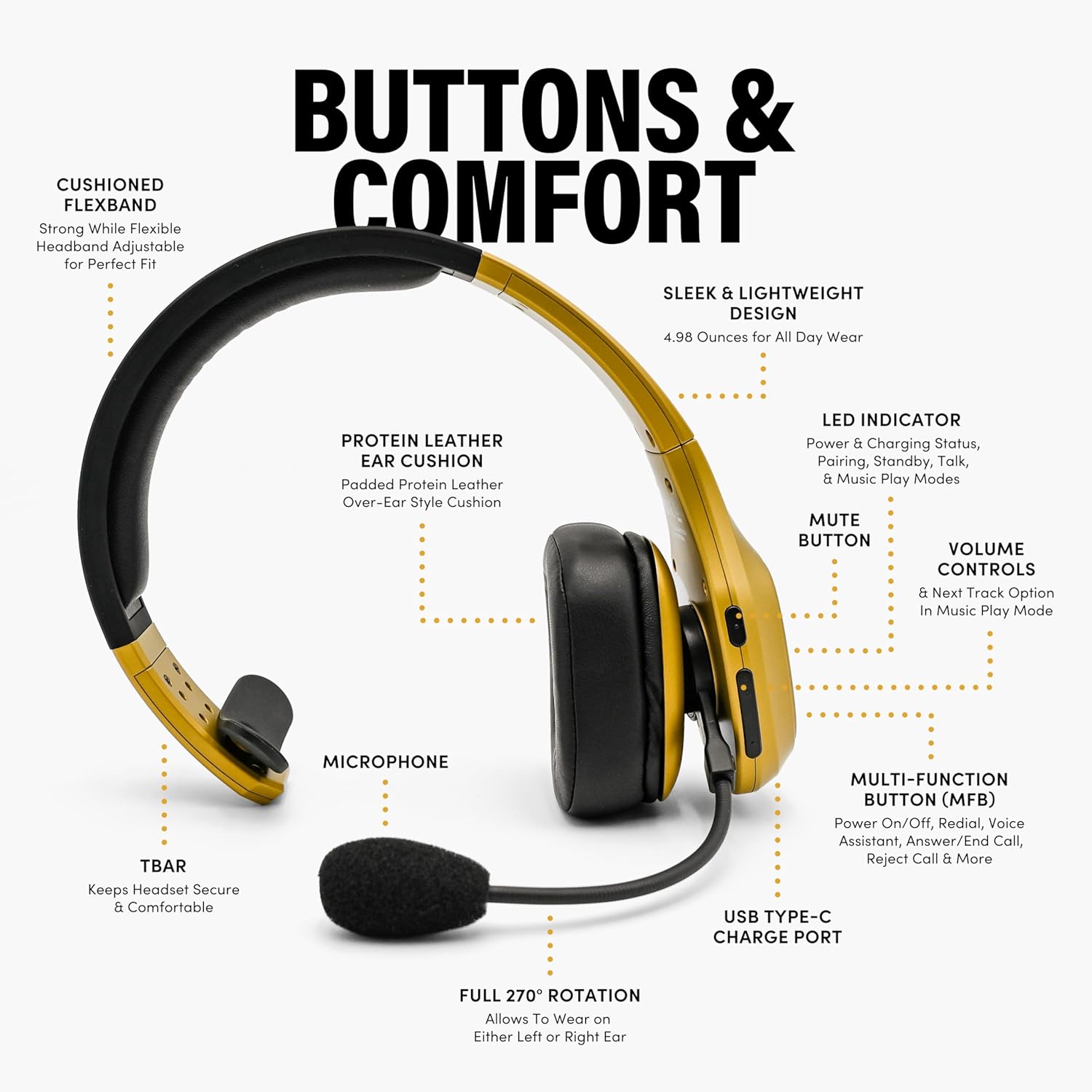 Premium Trucker Bluetooth Head - Usb C Earphone avis et prix