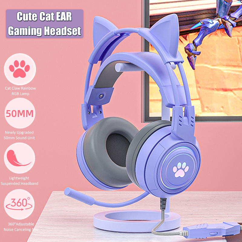Cute Cat Ear Gaming Headphones - Gaming Headset Rgb avis et prix