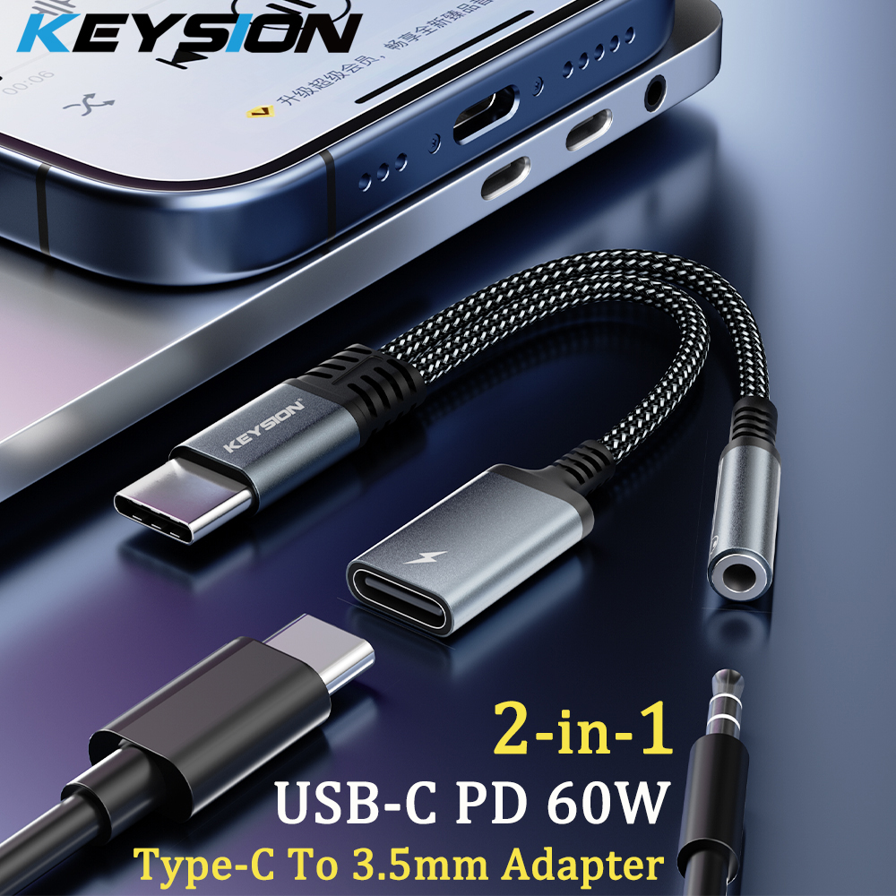 KEYSION 2 in 1 Type C to 3.5mm - Earphone Splitter Jack avis et prix