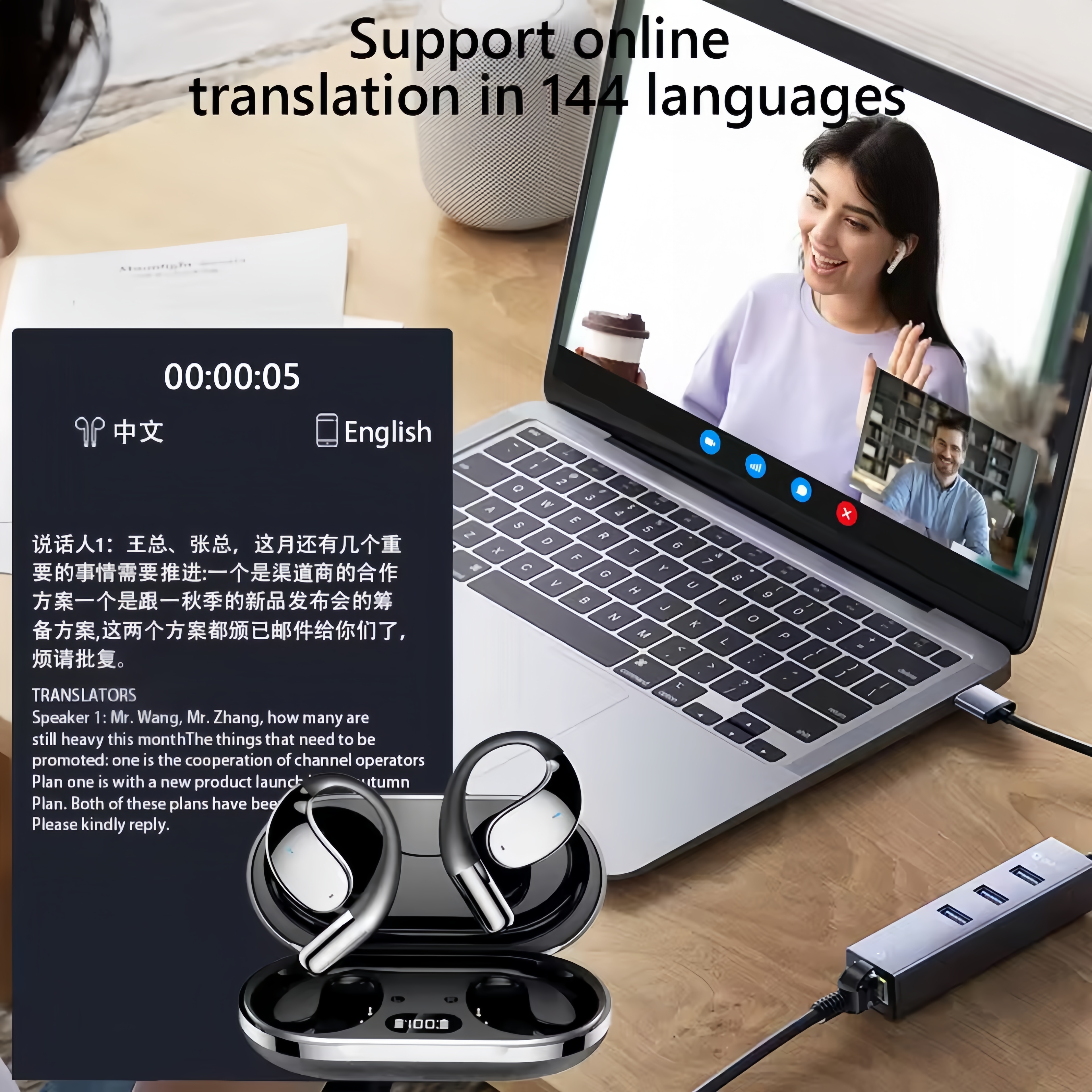 2026 New AI Translation Earbud - Bluetooth Headset On Ear avis et prix