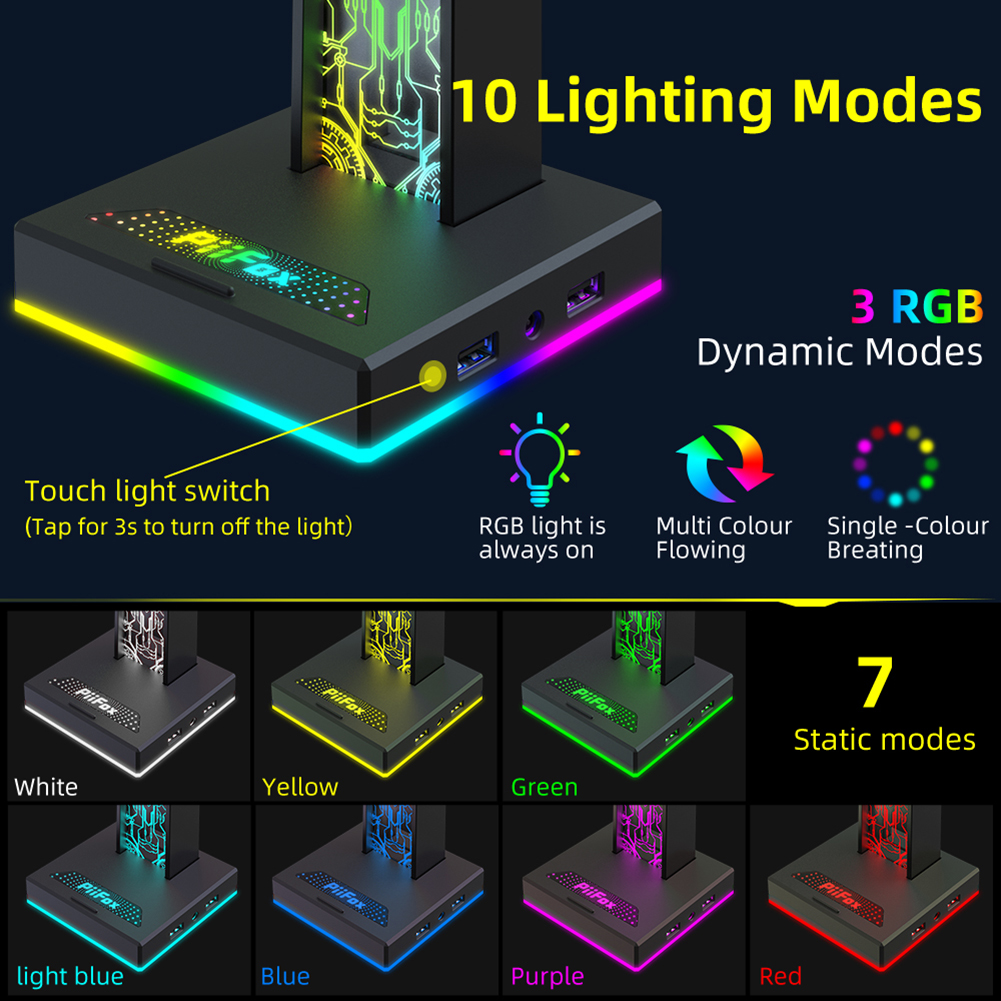 RGB Gaming Headphone Stand Dua - Headphone Stand Desk avis et prix