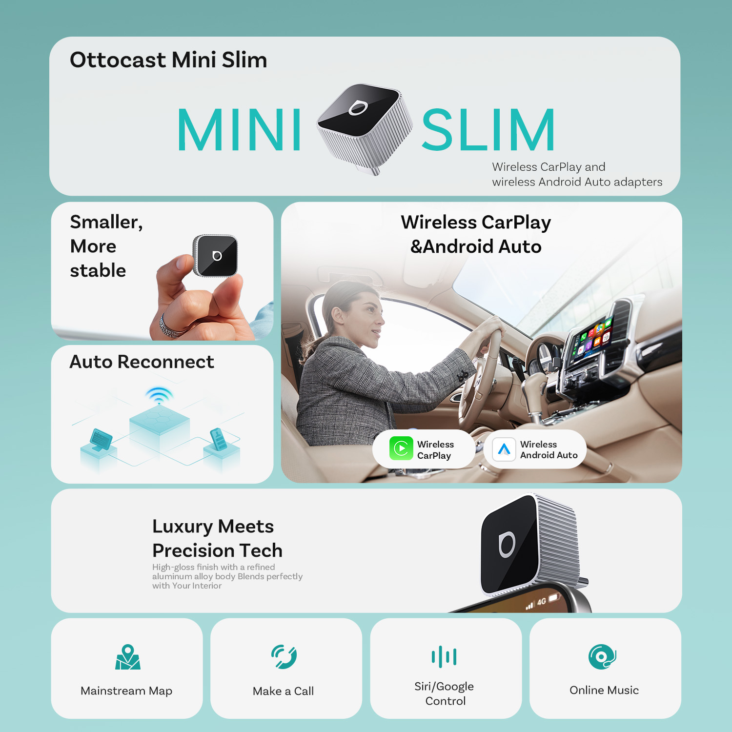Ottocast Mini Slim Wireless Ca - Bluetooth Adapter Receiver avis et prix