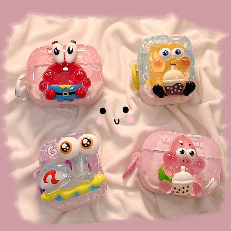 Cute SpongeBob 3D Protective C - Earbuds Charging Case avis et prix