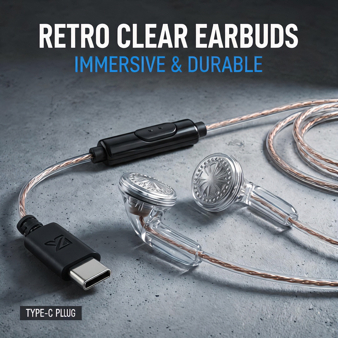 Type-C Wired Earbuds Retro Loo - Wired Earphone Mic avis et prix
